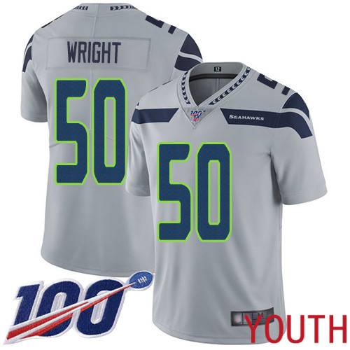 Seattle Seahawks Limited Grey Youth K.J. Wright Alternate Jersey NFL Football #50 100th Season Vapor Untouchable